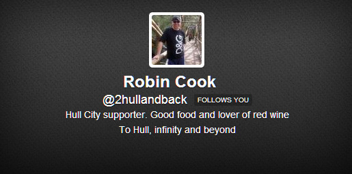 Robin Cook's Twitter account.